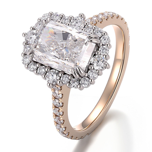 Bague de fiançailles Provence Jewelry en or massif 14 <span class=keywords><strong>carats</strong></span> avec <span class=keywords><strong>diamant</strong></span> de laboratoire taille radiant de <span class=keywords><strong>3</strong></span> <span class=keywords><strong>carats</strong></span> certifié IGI - Product Image 1