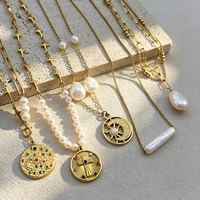 Collier pendentif en perles baroques d'eau douce naturelles blanches Muses Jewels, bijoux en acier inoxydable plaqué or pour femmes