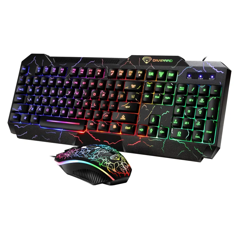 Wholesale LED wired keyboard and mouse gaming keyboard gaming mechanical for computer office