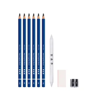 professional high quality 6-9 colors artist grade matte sketch pencils