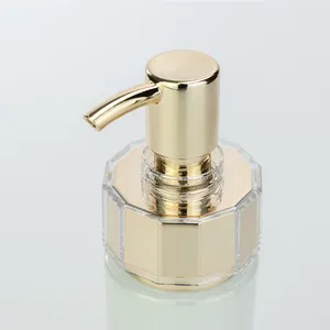 Bouteille pompe en verre de savon, pour la peau et les cheveux, ml, blanc, rond vide, bouteille à pompe