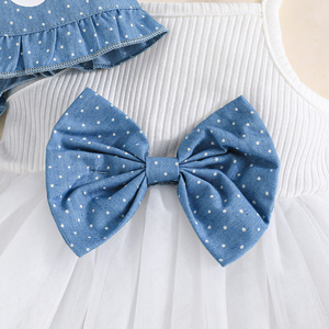 Vestido Casual Vaquero de Manga Corta para Bebé Niña de 3 a 24 Meses, con Flores, Transpirable, de Spandex/Algodón - Product Image 5