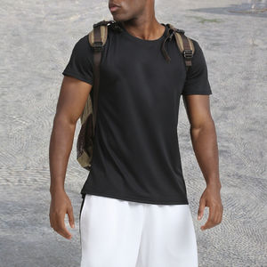 T-shirts de sport personnalisés pour hommes, multicolores, à carreaux, respirants, en élasthanne/polyester, vêtements de fitness, hauts de course - Product Image 3