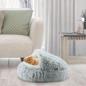 Camas para mascotas suaves y cómodas, muebles de tela de felpa, cama para gatos, casa, lindo estilo de concha, tienda de cueva para gatos, cama nido para cachorros y mascotas - Product Image 1