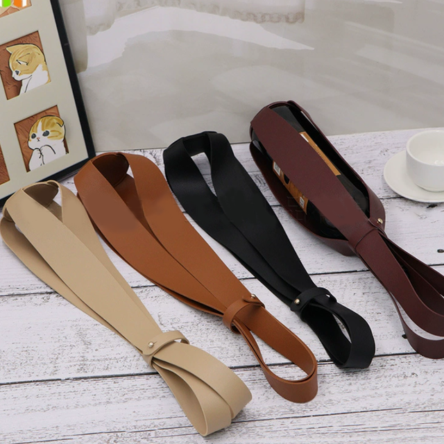 PU Leather Wine Bottle Strap Minimalist Storage Bag Stylish Single Bottle Carrier for Holiday Gift, Party & Outdoor Picnic
