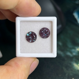 HQ Gems Alexandrite Gemstone, Brilliant Cut, Lab Grown, Color Change, Alexander Stone, 0.01-<span class=keywords><strong>2</strong></span> Carat, 8mm - Product Image 1