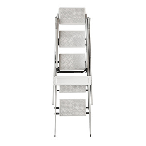 Échelle pliante en aluminium robuste à 5 marches avec poignée de sécurité supérieure, antidérapante, pour usage domestique - Product Image 3