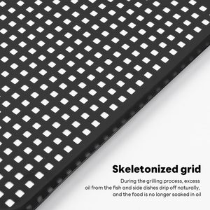 Plateau alimentaire perforé en acier inoxydable 430, accessoires de <span class=keywords><strong>barbecue</strong></span>, revêtement noir, plaque de cuisson, paniers de grillade - Product Image 6