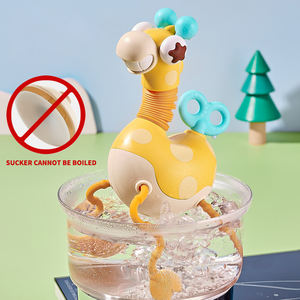 Jouet animal sensoriel pour bébé, jouet interactif <span class=keywords><strong>Montessori</strong></span>, girafe, jeu éducatif en silicone - Product Image 2