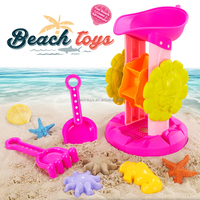Ensemble de 5 jouets de plage en plastique pour enfants, sablier, outils de plage, jouets d'été pour la sable-locaille en plein air