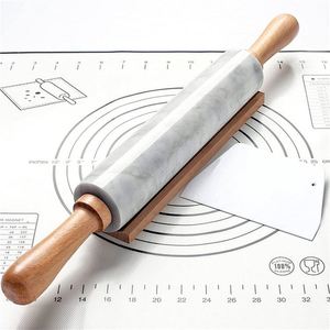 Rodillo para hornear, pasador de arcilla acrílica transparente único con medición, rodillo para galletas medido, venta de banquetes, Base de descanso - Product Image 3