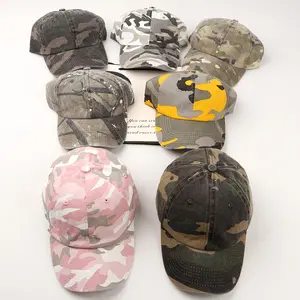 قبعات مخصصة عصرية للبالغين من القطن للخروج والتخييم قبعات مموهة رياضية لكرة البيسبول