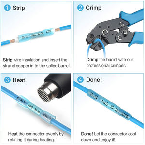 JAS AWG 16-14 Lug đồng + PE nhiệt co lại uốn thiết bị đầu cuối cách nhiệt chịu mài mòn cao 28mpa độ bền kéo dây nối - Product Image 4