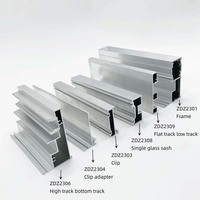Profilé mince pour cloison Portes coulissantes en verre aluminium personnalisées Style Alu