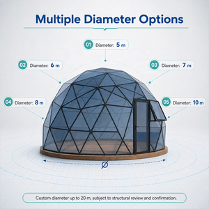 <span class=keywords><strong>Tenda</strong></span> Glamping con Cupola in <span class=keywords><strong>Vetro</strong></span> Personalizzata, Telaio in Lega di Alluminio e Porta in <span class=keywords><strong>Vetro</strong></span> Temperato per Progetti di Hotel e Resort XQ-2 - Product Image 3
