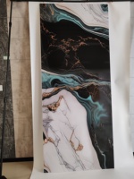 Panneau mural de douche en PVC marbré noir doré 1/1,2 m, qualité supérieure, imperméable, finition UV, panneau décoratif pour salle de bain