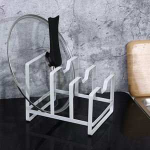 Portaoggetti da Cucina di Alta Qualità <span class=keywords><strong>in</strong></span> <span class=keywords><strong>Ferro</strong></span> <span class=keywords><strong>Battuto</strong></span> Bianco con Scolapiatti e Portacoperchi - Product Image 1