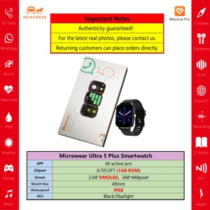Smartwatch Amoled Ultra5 Plus Impermeabile IP68 con 1G di Memoria, Migliorato rispetto a <span class=keywords><strong>U4</strong></span>+, U3, U5 Plus, U5+ - Product Image 1