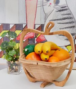 Cesto Pieghevole <span class=keywords><strong>a</strong></span> Forma di Mela per Frutta Secca, Pane, Noci, Caramelle e Regali - <span class=keywords><strong>Portafrutta</strong></span> Richiudibile - Product Image 2