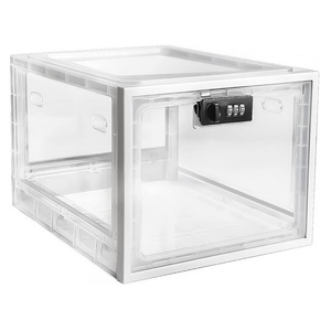 Best Selling Custom Small Lockable Clear Transparent Polished for Acrylic Table Top <b>Display</b> <b>Case</b> Garment Racks USA - Product Image 1