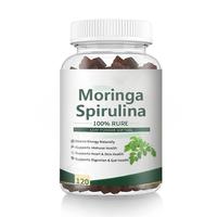 Complément alimentaire pour cheveux, immunité et énergie à base de Moringa, d'herbe de blé, de Chlorella et de Spiruline, sous marque privée, sous forme de gommes à la Moringa et à la Spiruline