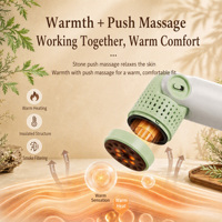 Appareil portable 3-en-1 rechargeable en plastique pour moxibustion, grattage et ventouses à chaleur