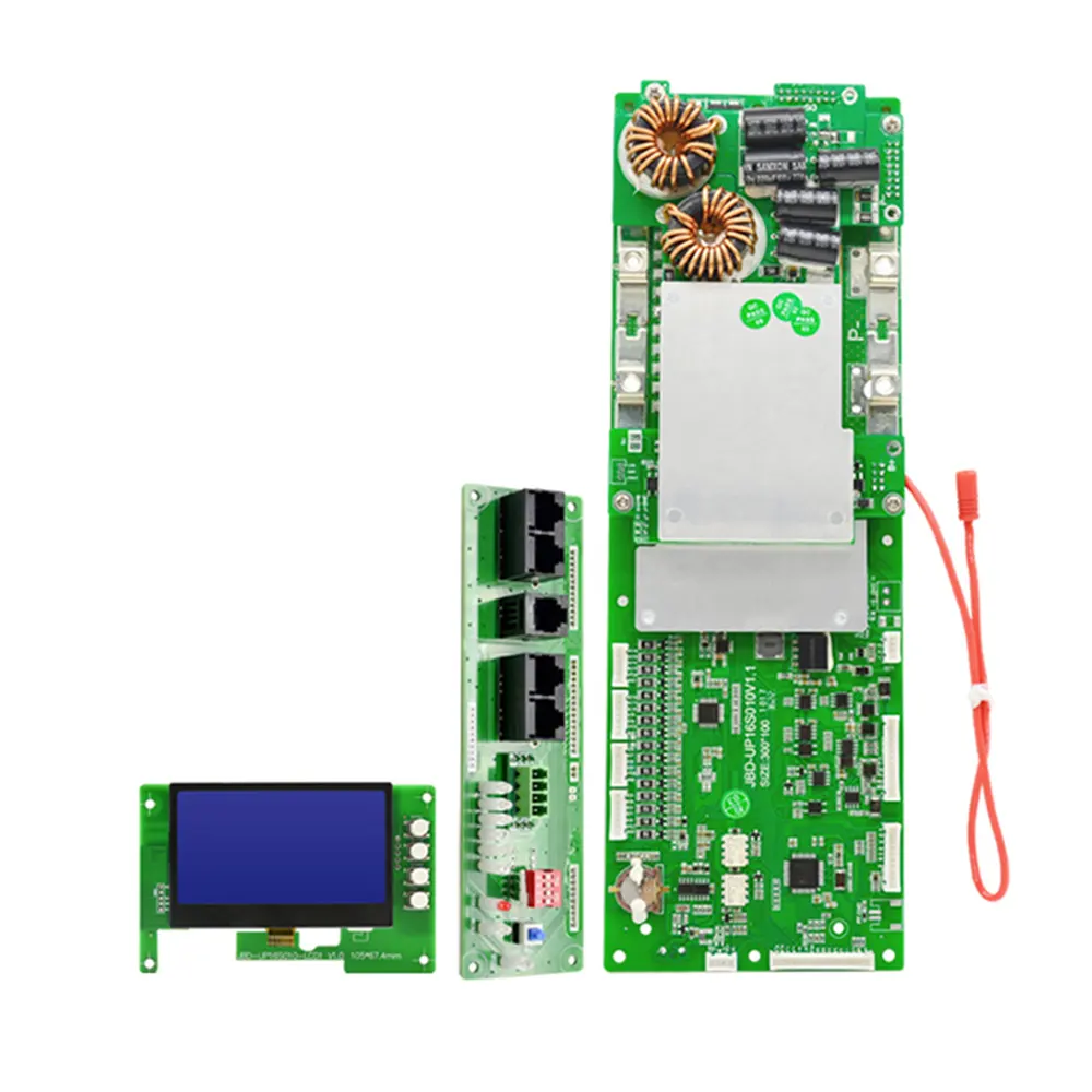 JiaBaiDa 15S 16S 48V 100A 200A ESS akıllı BMS LCD CAN UART RS485 ile depolama aküsü yönetim sistemi için