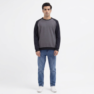 High Quality <b>Black</b> Vintage Crew Neck Wholesale High Quality OEM Pullover <b>Plain</b> Dyed Fashion <b>Sweatshirts</b> - Product Image 1