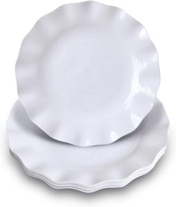 Assiettes à dîner en céramique de porcelaine blanches de 10,5 pouces, personnalisables avec logo, résistantes au micro-ondes et au lave-vaisselle, pour la maison et la cuisine - Vente en gros - Product Image 1