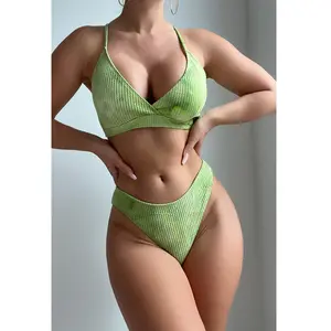 YingTang 2023 bikinis beachwear girls swim wears Back lace drawstring bikini swimsuit hot girls sexy bikini