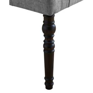 DB Leviton, Banco de comedor de pierna torneada con mechones de Tela Gris, diseño contemporáneo para el hogar, comedor, salas de estar, hogar y oficina - Product Image 3