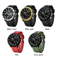 Reloj Deportivo Digital para Hombre SANDA 9053, Movimiento de Cuarzo LED, Tres Agujas, Resistente al Agua 50M, Correa de Goma, Alarma, Cronógrafo, Taquímetro
