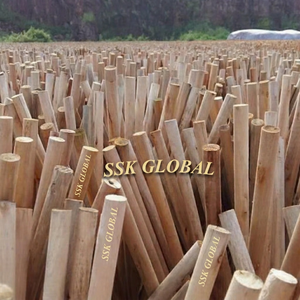 Manche de balai en bois d'eucalyptus naturel Asiawood Vietnam 2-en-1 léger et portable avec balai en PVC à poils festonnés pour la maison - Product Image 3