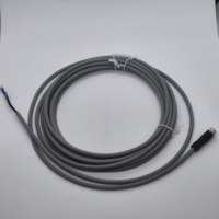 Conector Circular GSEE SK3-5M P10 GY BST25 M8 de 3 Pines Hembra a Extremo Abierto para Sensor, Cable de Latón Impermeable IP67 de 5m, Gris PUR