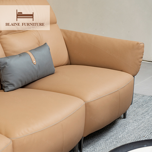 BLAINE Original 305 nouveau produit-idées couleur Orange en cuir véritable canapé meubles de salon Offre Spéciale prix usine canapé - Product Image 4
