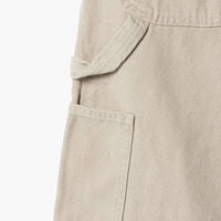 Pantalon de travail en toile pour homme, beige clair délavé, coupe droite ample, double genouillère, poches utilitaires, passant pour outils, vente en gros
