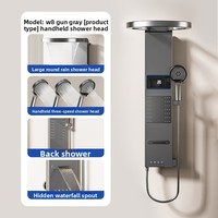Ensemble de douche de luxe léger gris anthracite avec affichage numérique et chauffe-eau thermostatique pour usage domestique, à alimentation directe usine