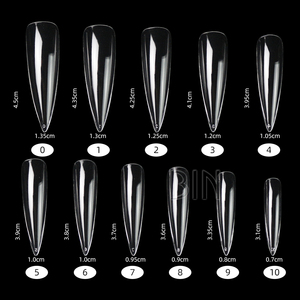 Bin mềm Gel Nail lời khuyên không có Nộp đầy đủ Bìa Acrylic rõ ràng giả Nail lời khuyên cho ngâm tắt Nail mở rộng thêm dài Stiletto - Product Image 3