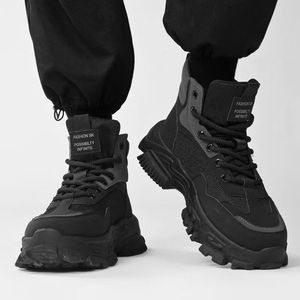 Zapatos para Hombre, Antideslizantes, Resistentes al Desgaste, Deportivos, con Suela Gruesa y Elevada, Mocasines Negros para Montañismo al Aire Libre - Product Image 2