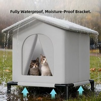 Abri pour chat d'extérieur transfrontalier, coupe-vent, imperméable, toutes saisons, design fermé, protection contre le froid, abri de couchage chaud pour chats errants