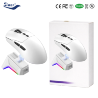 Mouse Nirkabel BT 3 Mode Ringan Dengan Layar Digital PAW3311 Mouse Gaming Isi Ulang RGB Dengan Basis Pengisian Daya