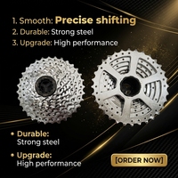 Cassette 9S 11-32T ATA en argent poli, pignons usinés avec découpe, outil de blocage à trois broches pour vélos BMX, VTT, route et gravel