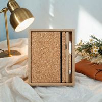 Coffret Cadeau Carnet Écologique A5, en Grains de Café, avec Liens en Liège, Fait Main, Papier Sans Acide Personnalisable