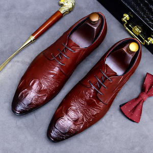 Chaussures Oxford pour hommes de style britannique de haute qualité, à lacets, doublure en cuir véritable, chaussures de bureau formelles, chaussures de cérémonie pour mariage - Product Image 2