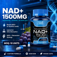 Compléments OEM Ultra Liposomal NAD+ Resvératrol, capsules amplificatrices de NAD+, zinc, sélénium, favorisent la santé cellulaire et la croissance des cheveux
