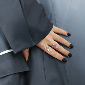 FUAMAY-anillo plata de primera ley con forma de pata de León para mujer, sortija, plata esterlina 925, Diamante rojo - Product Image 3