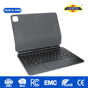 Teclado Magnético Inalámbrico Delgado con Diseño Americano, <span class=keywords><strong>Trackpad</strong></span> y Retroiluminación RGB de 7 Colores, Interruptor de Tijera para <span class=keywords><strong>Apple</strong></span> iPad Air 10.9" /11" iPad Pro 11" - Product Image 1
