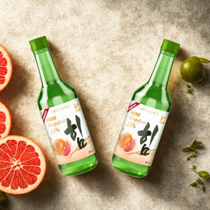 Bon choix de boissons alcoolisées coréennes directement emballées par le fabricant vietnamien-Bouteille en verre d'alcool Soju pêche pamplemousse - Product Image 3