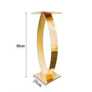 Precio de fábrica al por mayor, adorno de escritorio, florero de metal dorado, soporte floral, centros de mesa para decoración de mesas de boda y fiestas - Product Image 1
