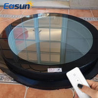 Claraboya Circular Automática de Aluminio para Sótano, Ventana Redonda para Techo, Sistema de Claraboya para Patio Empotrado, Iluminación Natural Diurna